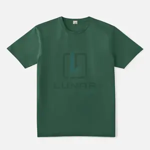 2023 sunan yaz en kaliteli T Shirt erkekler için özel marka etiketleme ile ladin renk rahat üst giymek