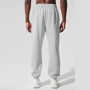 กางเกงวอร์มเอวยางยืดด้านหน้าแบนแบบลำลองสำหรับออกกำลังกายในยิมและชุดอยู่บ้านผ้าคอตตอน100% - Product Image 3