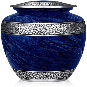 Stylish Urns Glass & Aluminum Memorial Container Jar Pot <b>for</b> Human <b>Ashes</b> Golden Color American Style Metal Urns Decorative Vases - Product Image 4