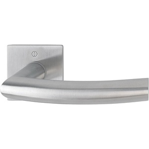 Poignée de porte HOPPE Trondheim E1430Z/848N en acier inoxydable, paire avec rosettes carrées de 8 mm F69 – Produit pour écran de séparation et cloison de pièce - Product Image 1