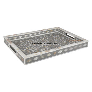 Bandeja de servicio con acabado Natural de madera Plato de servicio hecho a mano de calidad superior Tamaño personalizado Nueva bandeja de servicio - Product Image 6