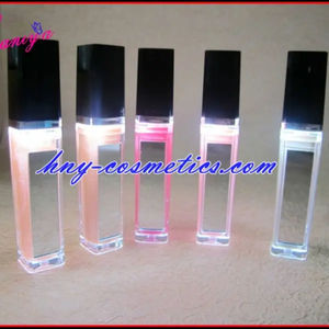 Gloss à lèvres liquide imperméable avec lumière LED et miroir (formule chimique plastique rose 8,5 ml, bouchon à vis) - Product Image 4