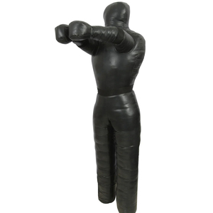 หุ่นซ้อมมวย MMA หนังและผ้าใบ ถุงทรายหนัก 25 กก. ทนทาน สีดำและสีแดง ขนาด 3-6 ฟุต สำหรับฝึกซ้อมมวยปล้ำ มวยไทย คาราเต้ - Product Image 5