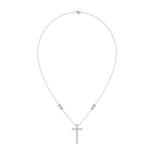 Collar con colgante de Cruz de diamante crecido en laboratorio de oro rosa sólido de 14kt Unisex de moda Ideas de regalo de uso diario con estilo de alta moda - Product Image 3