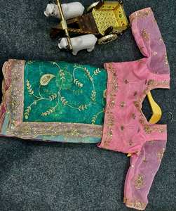 Hermoso Sari de fiesta con trabajo de corte de secuencia de bordado de seda Tabby - Product Image 3