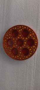 Porte-bougie en bois peint à la main, écologique, avec des perles, pour la décoration de la maison, du temple et du mandir, design traditionnel - Product Image 5