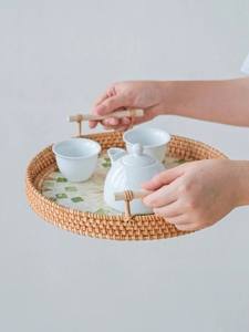Panier rond en rotin tissé à la main avec nacre du Vietnam Design écologique parfait pour le service et la décoration intérieure vente en gros - Product Image 2