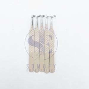 Gran oferta, pinzas de punta de fibra de volumen de extensión de pestañas de acero inoxidable 90D, pinzas de pestañas postizas sostenibles - Product Image 5