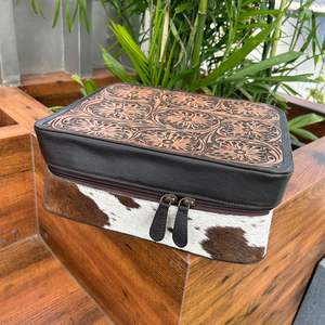 กล่องใส่ต่างหูแบบพกพาตราสั่งทำกล่องใส่เครื่องประดับหนังวัวซ่อนกล่องของขวัญกล่องเครื่องประดับสำหรับเดินทางขนาดเล็ก - Product Image 2