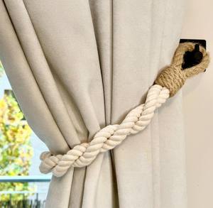 Abrazaderas para Cortinas de Cuerda de Algodón: Decoración Náutica para Ventanas - Product Image 1