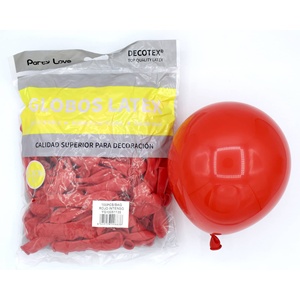 Ballons en latex Decotex 12 cm Rouge intense 100 pièces Sac Décoration de fête - Product Image 1