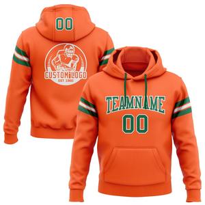 Sudadera con capucha personalizada cosida naranja Kelly verde-blanco fútbol pulóver - Product Image 1