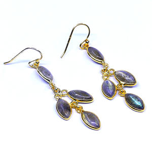 ชุดต่างหูอัญมณีลาบราดอไรต์ชุบทอง925เงินสเตอร์ลิงสำหรับงานแต่งงานผู้หญิงราคาไม่แพง - Product Image 1