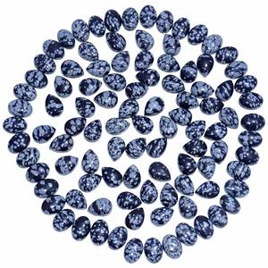 Cabochon de pierres précieuses en vrac d'obsidienne de flocon de neige naturel de haute qualité pierre précieuse en vrac taille libre disponible pour la fabrication de bijoux - Product Image 1