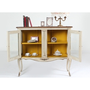 Présentoir et meuble en porcelaine n ° 7707, prix économique, bois d'acajou avec portes en verre - Product Image 1