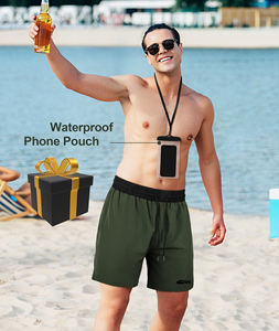 Pantalones cortos deportivos 2 en 1 para hombre de moda, pantalones cortos de entrenamiento de gimnasio con tela transpirable de secado rápido y bolsillo con cremallera segura - Product Image 5