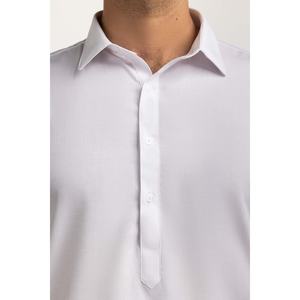 Costume de mariage blanc basique coupe ajustée SK-P24-076, long, formel, pour affaires, avec col à revers, fermeture à bouton simple et fermeture éclair - Product Image 5