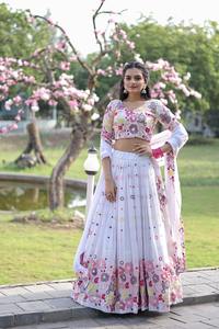 Dernière Designer Faux Georgette Broderie Séquence Travail Lehenga Choli Vêtements Indiens et Pakistanais par Fab Zone - Product Image 5