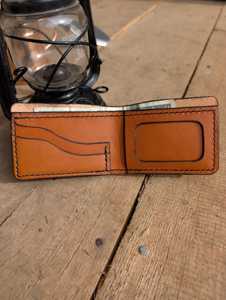 Cartera Bi Fold de cuero hecha a mano duradera, monedero delgado de cuero genuino con bloqueo RFID para hombres, venta al por mayor, - Product Image 4