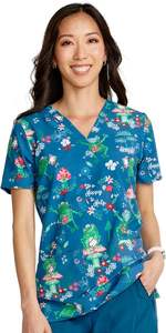 Vaslcare 2025, conjunto de uniformes de hospital para mujer con estampado personalizado, camisetas y pantalones de lona suaves y acogedores con bolsillos, uniformes de enfermera - Product Image 2