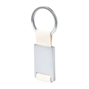 Porte-clés promotionnels en métal personnalisés avec design en spirale de coton - Product Image 1