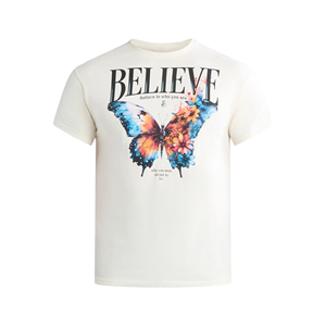 เสื้อยืดคอกลมสำหรับผู้ชายทรงพอดีตัวทำจากผ้าฝ้าย100% ถักลายโลโก้โอเวอร์ไซส์ออกแบบได้ตามต้องการ - Product Image 1