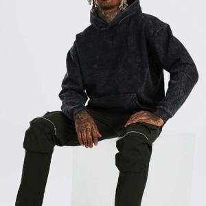 Sudaderas con capucha de mezcla de algodón para hombre, sudadera Vintage de lavado a la piedra de gran tamaño, lavada con ácido Sudadera con capucha, sudaderas con capucha para hombre - Product Image 5