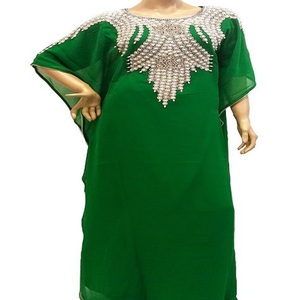 Voir une image plus grande ajouter à comparer partager africain fantaisie Fuchsia rose nouvelle arrivée boho kaftan court paon broderie florale à la main - Product Image 1