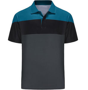 Negro de secado rápido para Polo para hombres y mujeres de talla grande estampado de moda de algodón patrón sólido de punto para Golf - Product Image 1