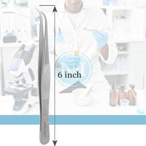 Pinces à pansements courbées dentelées pour la manipulation délicate des tissus en usage clinique Pinces à pansements courbées dentelées professionnelles - Product Image 2