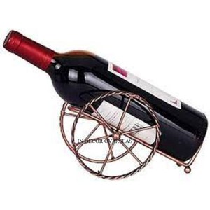 Llamativo aspecto cobre antiguo acabado calidad Superior ruedas de Metal diseñador botella de vino soporte decorativo de la India - Product Image 1