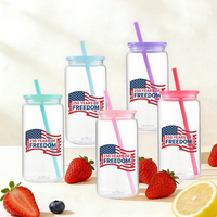 Nouveautés 2026 – Mini-bocal en plastique de 16 oz personnalisé pour le 250e anniversaire des États-Unis, idéal comme souvenir ou cadeau pour les festivals