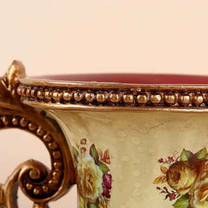 Vase à fleurs en laiton antique, élégance florale, durable, lustré, design traditionnel vintage, fait main, pour salon ou mariage - Product Image 4