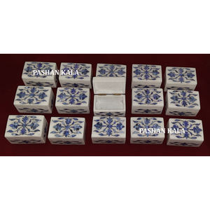 El último joyero de trabajo con Incrustaciones de nácar, Color azul completamente pulido para decoración de hoteles, precios al por mayor, forma Rectangular - Product Image 1