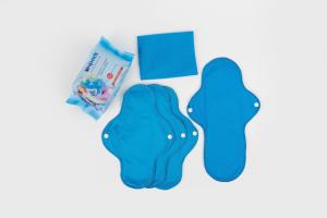 Serviettes en tissu menstruel en polyester organique de haute qualité Serviette hygiénique adulte ailée respirante et absorbante réutilisable lavable - Product Image 5