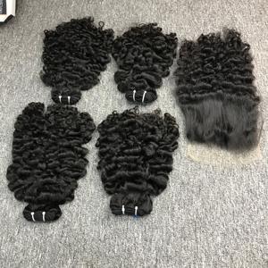 Vente chaude VQ cheveux 100% vietnamien brut birman bouclés Extensions de cheveux humains 100g Bundle Machine Double trame pour toutes les couleurs - Product Image 3