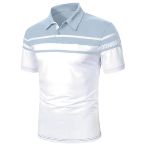Polo informal de negocios para hombre, camiseta Polo de manga corta con estampado de rayas simples, ropa de calle a la moda, ropa de gran tamaño - Product Image 2