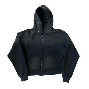 เสื้อฮู้ดดี้ผู้ชายแบบซิป พิมพ์ลายฤดูหนาว ผ้าฝ้าย 100% สีพื้นหลากสี มีกระเป๋าข้าง ทรงโอเวอร์ไซส์ ล้างสีแบบ Acid Wash ราคาส่งถูก รับผลิตตามแบบ - Product Image 5