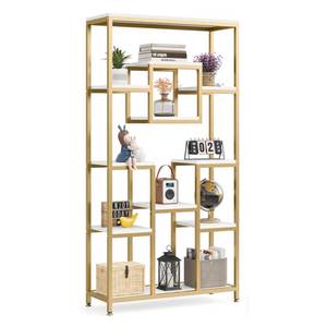 <b>Modern</b> Rubber Wood & Iron Frame 90x30x180cm Decorative <b>Shelf</b> KS68248 - Product Image 1