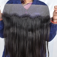 13*4 HD Frontal 100% Cheveux Humains Indiens Remy Bouclés Non Traités Couleur Naturelle Noire pour Femmes, Dentelle Double Trame Faite à la Machine - Kasana Exports