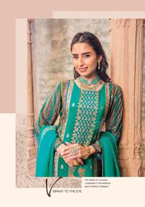 Dhwaja Export Pure Natural Crepe Jacquard avec Position Print Silk and Chino Dupatta Kurtis Set India & Pakistan Ethnic In-Stock - Product Image 5