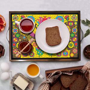 ถาดเสิร์ฟไม้ที่ทนทานและเชื่อถือได้มากขึ้นสำหรับชาและของว่าง ถาดเสิร์ฟตกแต่งที่ใช้งานได้ยาวนานในราคาที่ดีที่สุด - Product Image 1