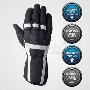 Gants de moto en Cordura pour l'hiver avec fermeture de poignet réglable, tissu textile léger, imperméable et respirant pour une utilisation en extérieur - Product Image 6