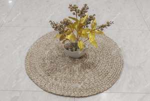 Handwoven <b>Round</b> <b>Jute</b> <b>Rug</b> Gray And Beige With Zigzag Pattern Eco-Friendly Natural Fiber <b>Rug</b> Perfect For Modern Home Decor - Product Image 4