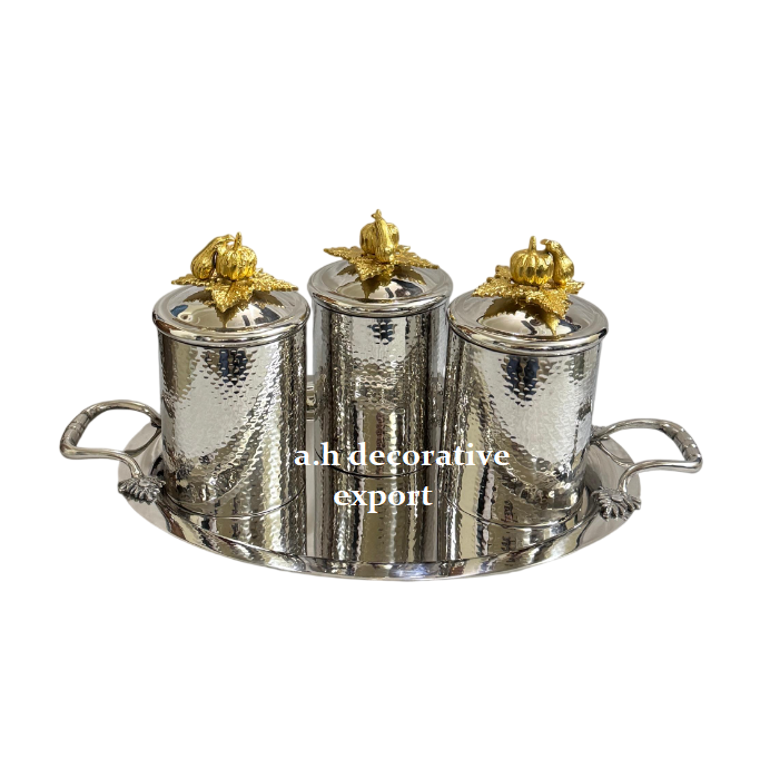 Stainless Steel with Gold Lid