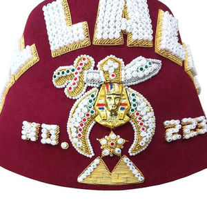 Fez avec une double rangée de strass en métal cristallin ou des strass en plastique effet aurore boréale - Product Image 6