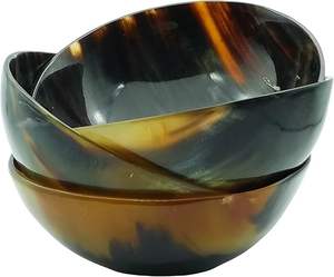 Plato de Cuerno Pulido a Mano Natural, Tazón para Servir con Patrón Artístico, Diseño Clásico Ecológico, Apto para Fiestas, Apto para Lavavajillas - Product Image 4