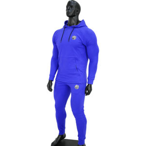 Survêtement de sport d'été personnalisé pour hommes derniers vêtements de sport de compression avec col à capuche ensemble de survêtements à motif solide - Product Image 2