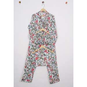 Pijama corto con estampado de bloque de algodón informal Sexy de primavera para mujer, ropa de dormir cómoda, conjunto de Pj con estampado Floral, 10 Uds. - Product Image 5