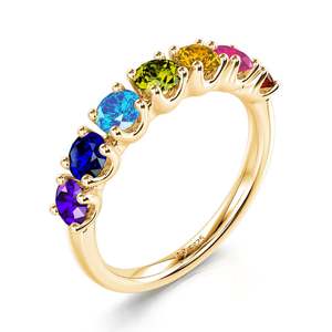 Anillo de Plata de Ley con Múltiples Piedras de Arcoíris Jeulia para Mujer - Product Image 2